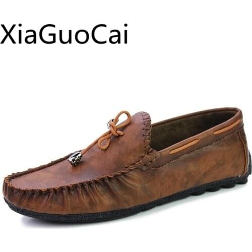 Brand Designer Men Casual Loafers Slip on Summer Driving Shoes Male Casual Shoes Moccasins Soft Leather Flat Loafers