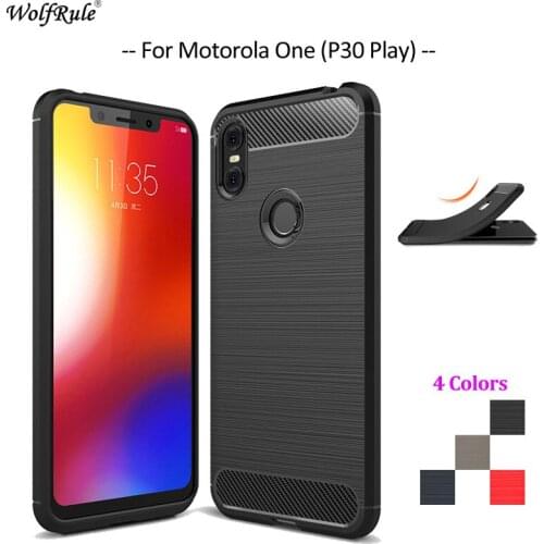 Carbon Fiber Phone Case For Motorole One Case Soft TPU Back Cover For Motorole Moto One Rugged Phone Bumper P30 Play 5.9