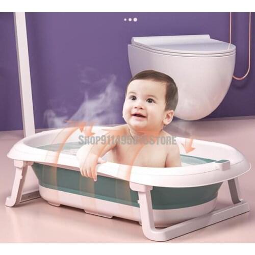 Baby Bathtub Bathtub Baby Foldable Sitting And Lying Large Bathtub Kid Household Newborn Products