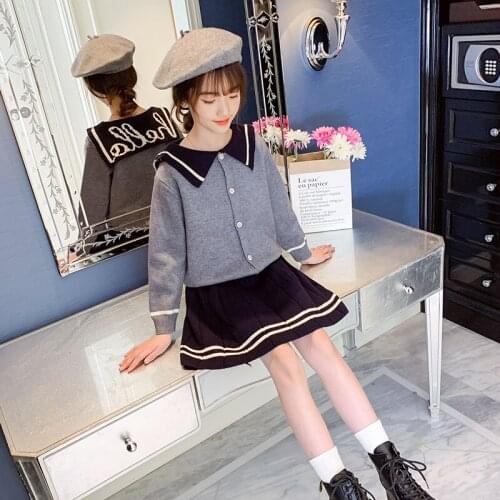 Children Clothing Sets Girls Summer Outfits Tie Print Short Sleeve T Shirt + Skirt 2pcs Set Girls Clothes 6 8 9 10 12 Years Kids