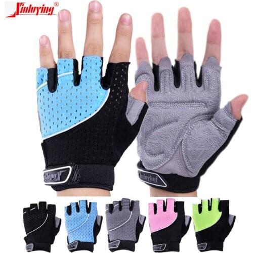 Breathable Bike Cycling Gloves women men Gym Body Building Fitness Gloves half finger Weight lifting Crossfit XS-XL