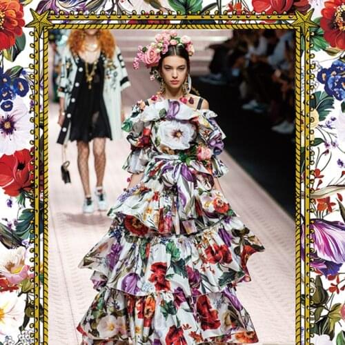 50x147 cm brand new fashion show factory custom printing handmade DIY clothing stretch satin polyester fabric cloth for dress