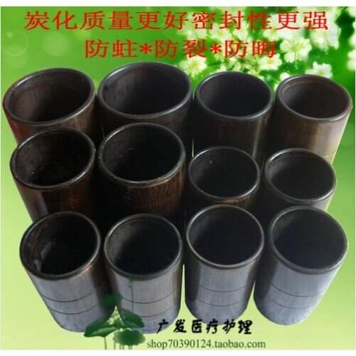 Quality bamboo wood pot bamboo cupping jar kit tube 12pcs tank /set fire cupping free shipping