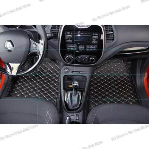 Lsrtw2017 leather car floor mats for renault captur Samsung QM3 2013 2014 2015 2016 2017 2018 2019 2020 interior accessories