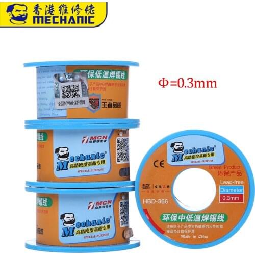 MECHANIC Lead-Free Solder Wire Sn42/Bi58 0.3mm Welding Tin Wire for BGA Soldering Repair Tools