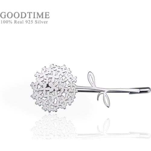 Fashion Sterling Silver Dandelion Brooch Ladies Suit Brooch Glossy Pin Jewelry For Man Women Party Dress Decoration