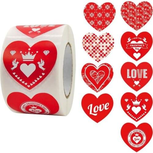 100-500pcs Valentines Day Sticker I LOVE YOU Heart Stickers Sealing Labels Stickers Packaging Box Wedding Birthday Stationary