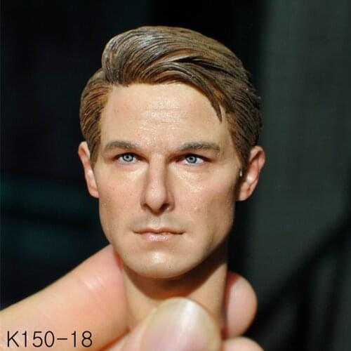 New 1/6 Scale K150-18 Tom Cruise Short Hair Head Carving Toys Male Head Sculpt Model For 12‘’ Men Figure Body Doll in stock