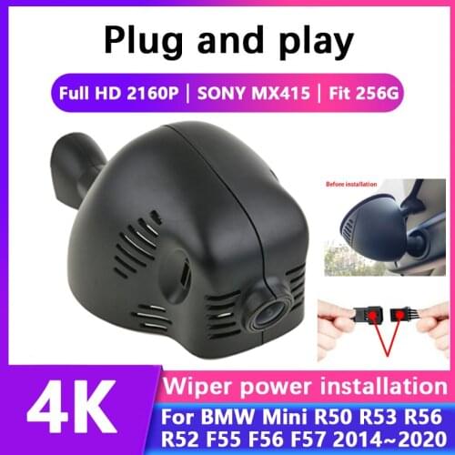 New! 4K Easy Installation Car DVR Wifi Dash Camera For BMW Mini R50 R53 R56 R52 F55 F56 F57 2014 ~ 2020 Novatek 96670+SONY MX415