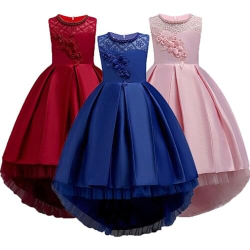 Christmas Gown White Kid Girls Wedding Flower Girl Dress Elegant Princess Party Trailing Pageant Formal Bridesmaid Wedding Dress