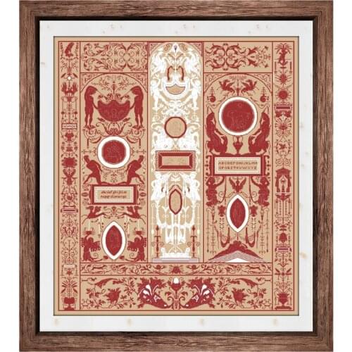 Reniassance sampler cross stitch counted pattern design 18ct 14ct 11ct linen flaxen canvas embroidery DIY needlework