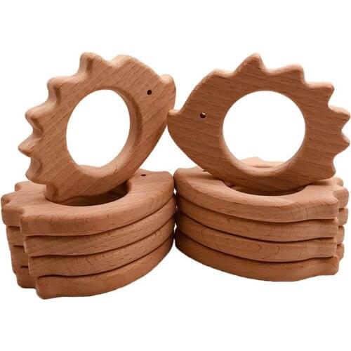 Baby Teethers Food Grade Beech Wood Animal Pacifier Wooden Teether Newborn Toys F3ME