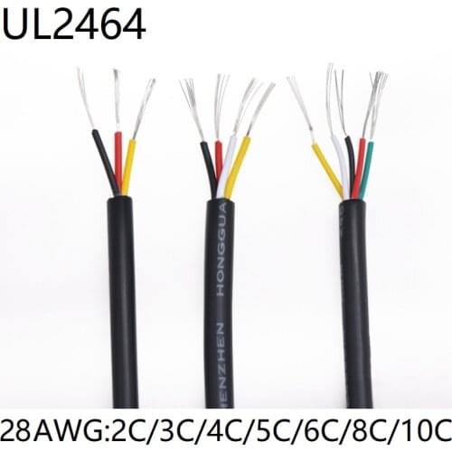 UL2464 Signal Wire 28AWG 2 3 4 5 6 8 10 Core PVC Insulated Sheath Power Control Line Amplifier Audio Lamp Electric Copper Cable
