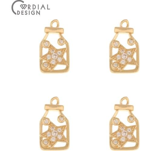 Cordial Design 50Pcs 10*17MM CZ Charms/Earrings Making/Jewelry Findings & Components/Hand Made/Jewelry Accessories/DIY Pendant