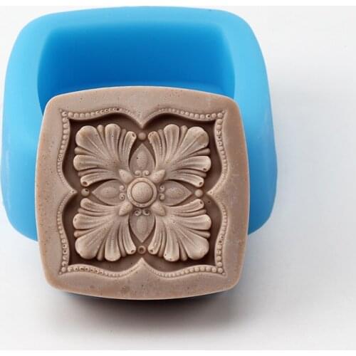 Handmade Soap Silicone Mold Square with Classic Pattern Craft Resin Mould DIY Soap Making Tool