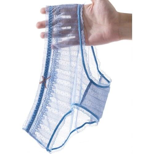 Anewmorn 3PCS Women One Piece Full Transparent No Crotch Thin Mesh Lace Glass Sexy Underwear Temptation Seamless Womens Panties