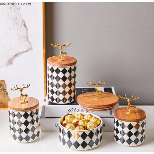 European-style Candy Jar Creative Storage Tank Sealed Jar Home Living Room Coffee Table Dining Table Snack Tray Decoration