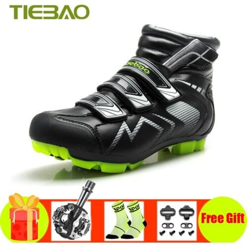 Tiebao Winter zapatillas ciclismo mtb cycling shoes bicicleta racing riding bicycle self-locking bicycle pedals mtb sneakers