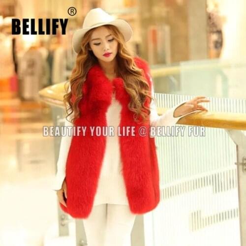 Women medium-long fashion warm natural fur vest 2020 new arrival whole real fox fur skin womens vests luxury fur waistcoat