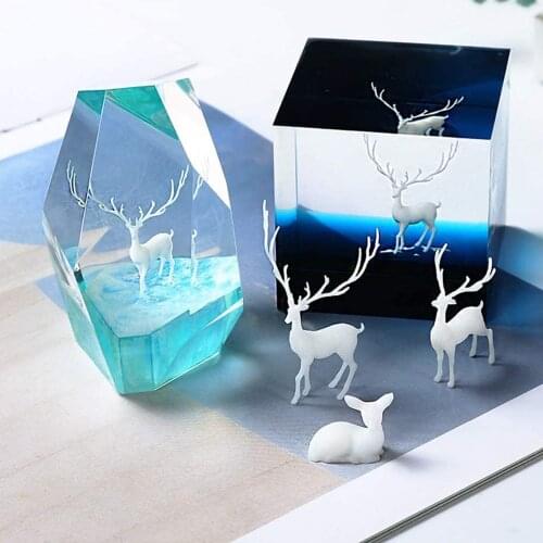 1pcs UV Epoxy Resin Filling Micro Fawn & Seedling Mold DIY Forest Theme Fillers Handmade Jewelry Stuff