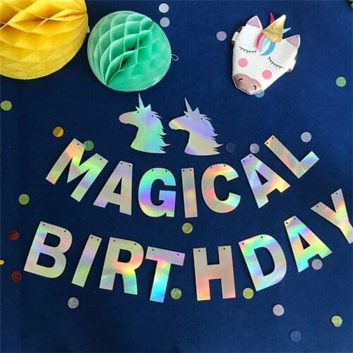 3 Meter Unicorn Magical Birthday Flag Happy Party Garland Decoration Birthday Banner Bunting Decorations Supplies SAD41