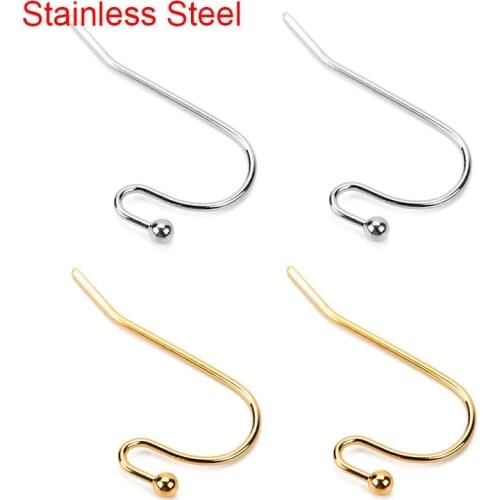 50pcs 20*14mm Stainless Steel Earrings Hooks Clasp Wire Nickel Free Earring Findings Craft For Diy Jewelry Making Accessories