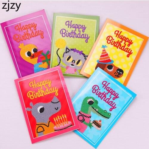 5D Diy Diamond Painting Cards Diamond Painting Birthday Card Diamond Embroidery Invitation Cards Diamond Painting Cards Set