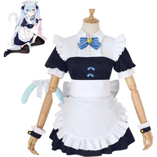 Anime Hololive VTB YouTuber Kagura Nana Cosplay Costumes Women Cute Dress Sexy Maid Suit with Ears Halloween Uniform Custom Made