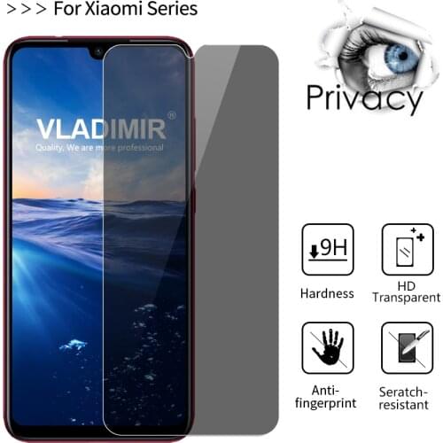 2.5D Privacy Anti Spy Tempered Glass for Xiaomi Redmi Note Mi 7 7A 8 8A 9 9A 9C 9T 9S 10 10T Poco F1 F2 X3 F3 M3 Lite Pro Max