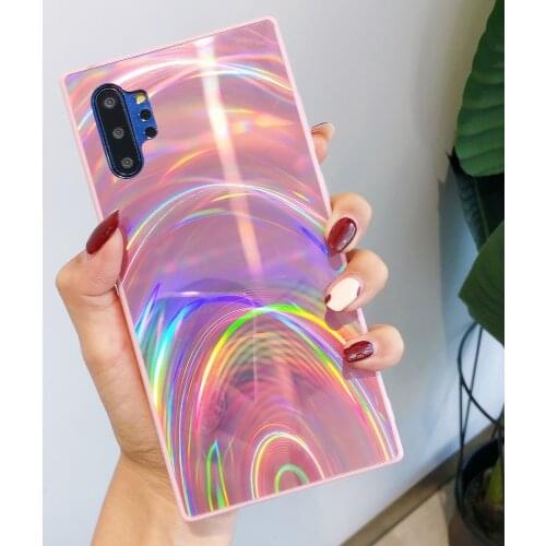 3D Rainbow Glitter Case for Samsung S10 Lite Edge S20 FE S30 Ultra S21 Plus Cases Holographic Prism Laser Cover