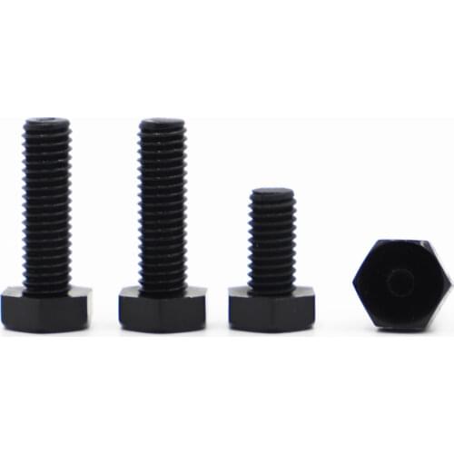 DIN933 Black Nylon Hex External Head Screws M3 M4 M5 M6 M8 M10 M12 Plastic Insulation Hexagon Bolts PA66 GB5783