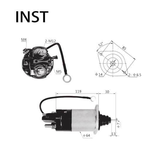 ELECTROMAGNETIC SWTICH SOLENOID FOR 24V 9KW 10511409 10511799 DK2943D 612600090130 8200009 8200022 8200027 8200029