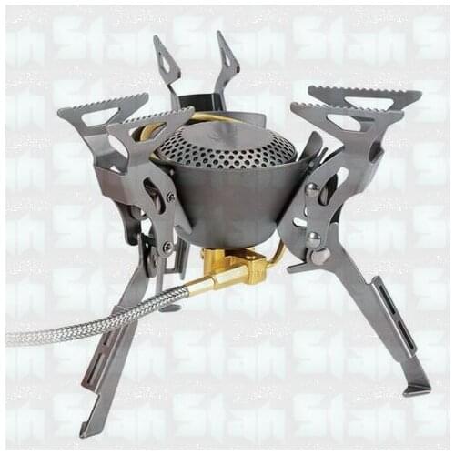 Titanium alloy Gas Stove Double-channel preheating Burner for High Altitude Camping Power 2450W Weight 199g