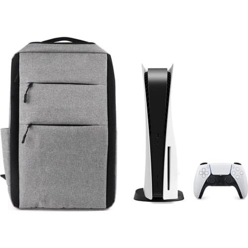 Game Backpack For PS5 Game Controller Special Storage Organizer Protection Bag Portable Travel Gray Backpack Waterproof Oxford