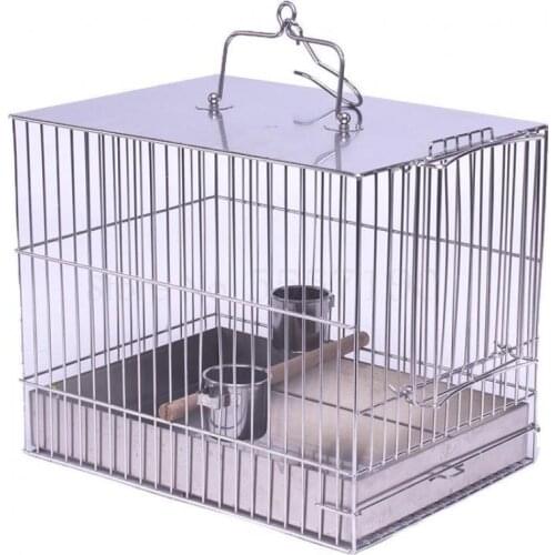 Stainless steel bird cage thrush myna myna xuanfeng tiger skin peony parrot cigar bird supplies cage bath cage large