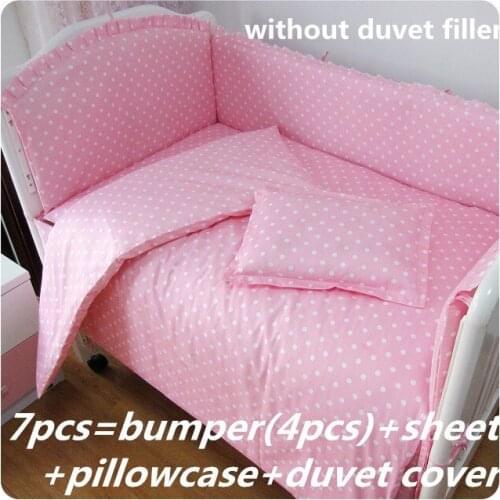 Juego de cama 6/7PCS Baby Bedding Set kit berço Cotton Crib Bedding for 0-7Year Children Detachable Duvet Cover,120*60/120*70cm