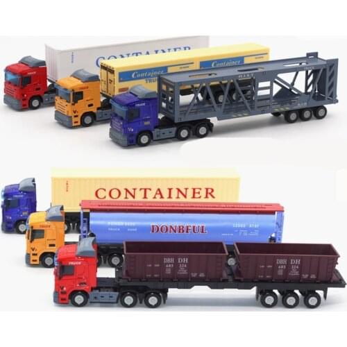 1:48 Scale Toy Vehicle Model Alloy Diecast Transport Car Cargo Truck Transport Car Collection Educational Children Gifts NTY0125