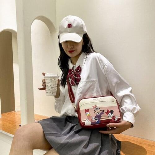 Disney Mickey Mouse Fashion Ladies Shoulder Bag Casual Small Square Bag All-match Messenger Bag Messenger Handbag Shopping Bag