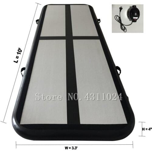 Inflatable Gymnastics AirTrack Tumbling Mat Air Track Floor Mats with Electric Air Pump Length 9.8foot-(300cm)