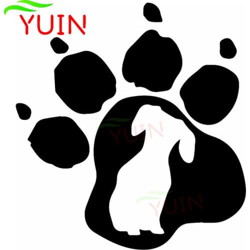 Personalized Car Sticker Dachshund Dog Paw Print Decal PVC Cars Styling Motorcycle Decoration Fashion Decals Black/white/Red