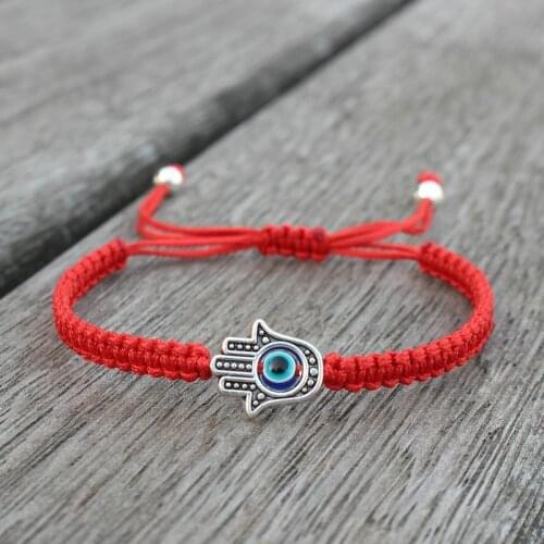 Cute Bear Brand Fashion Hand Braided Lucky Red String Charm Bracelets for Women Men Evil Eye Bracelet Couple Jewelry Gift