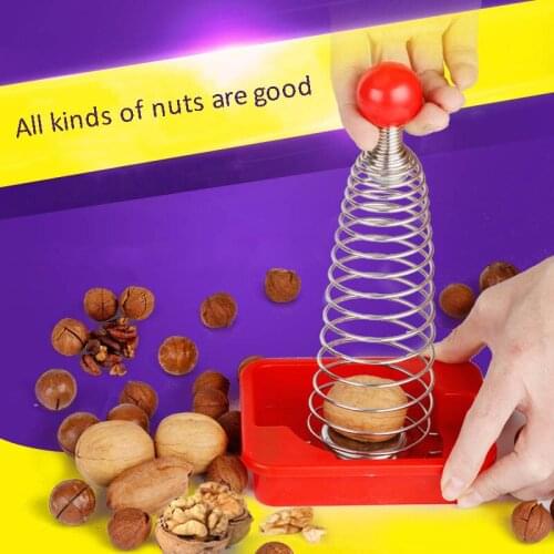 Spring Nut Sheller Walnut Opening Tools Creative Kitchen Accessories Stainless Steel Nut Cracker Portable Home Use Tools