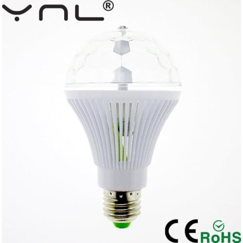 RGB Dj Disco Light 6W E27 85-265V Music Colorful Auto Rotating Magic Bulbs Disco Ball Party Lamp Effect Bulb Home Decor Lighting