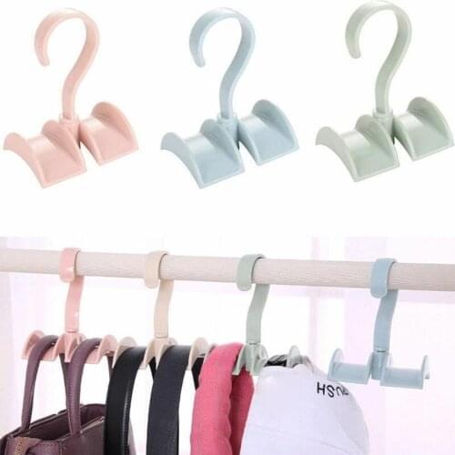 Hanger Wardrobe Organizer Rotated Storage Rack Laundry Tool Tie Coat Closet Hanger Bag Plastic Without Punch Multifunction