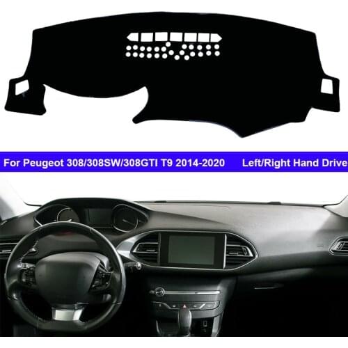 Car Inner Dashboard Cover For Peugeot 308 308SW 308GTI T9 2014 - 2019 2020 Auto Dash Mat Carpet Sun shade Dashmat Rug Cushion