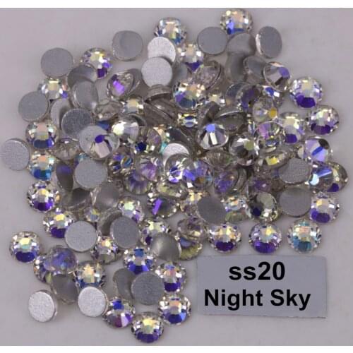 High Quality ss3-ss30 Night Sky Glue On Flat Back Crystals / Non Hotfix Rhinestones
