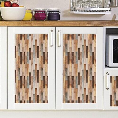 WDT003 Simulation 20pcs*10cm*10cm wood grain tile stickers retro brick pattern floor stickers self-adhesive waterproof DIY wall
