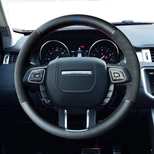 For Land Rover Range Rover VELAR Evoque Discovery Sport Discovery Freelander II hand-stitched suede steering wheel cover