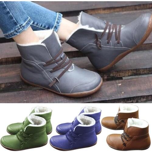 1 Pair Women Winter Ankle Boots Shoes Round Toe Breathable Anti-slip Footwear 2019 Fashion Shoes Woman zapatos de mujer