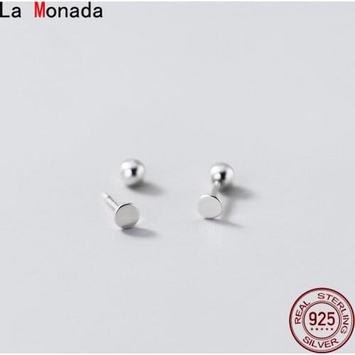 La Monada Fashion Women Silver Earrings Stud Round Trend Silver 925 Jewelry Woman Minimalist Earrings For Women Silver 925 Girls